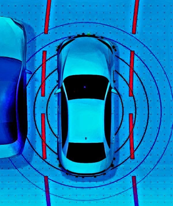 ADAS sensors on car