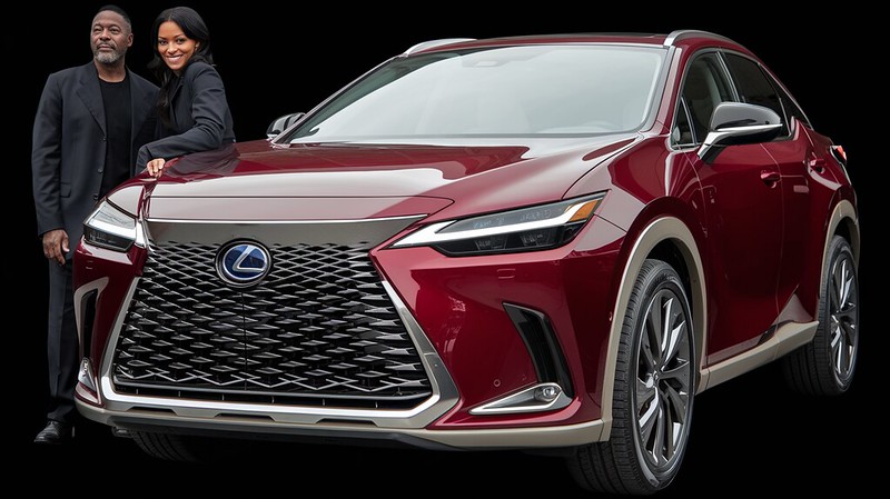 2024 Lexus Red with Customers at Dingman's Collision Center