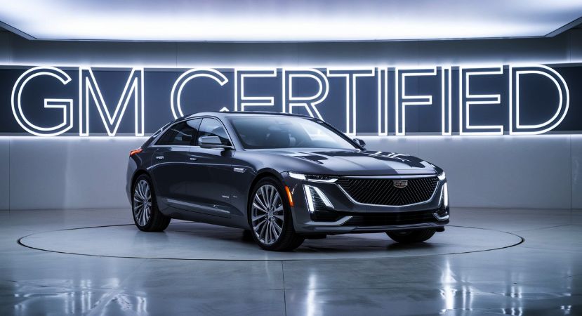 silver-2025-Cadillac-CTV-showroom-setting-GM-Certified-Collision-Repair