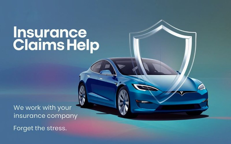 blue-Tesla-with-Insurance-Claims-Help-Dingmans-Collision-Center