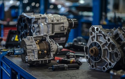 Transmission on bench-Auto Body Shop Ohmaha